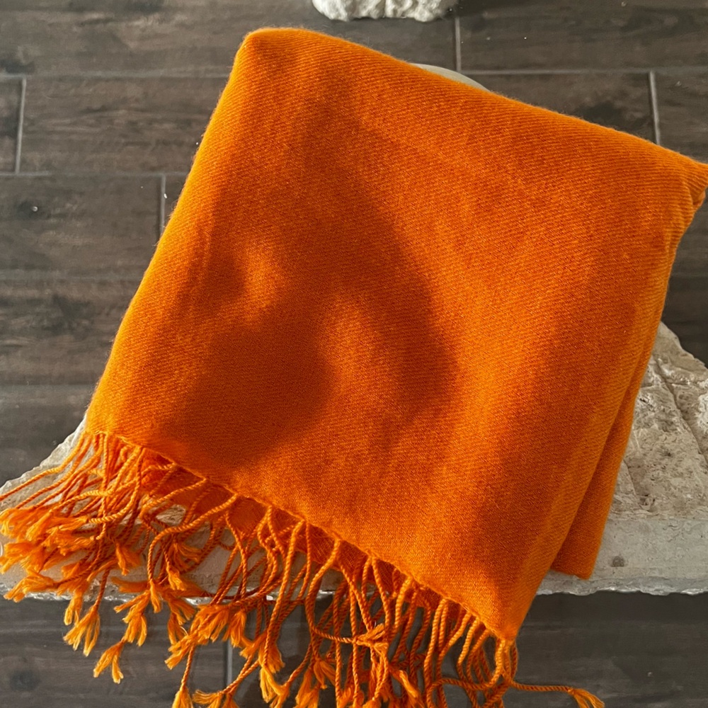 Cashmere Pashmina Orange Scarf